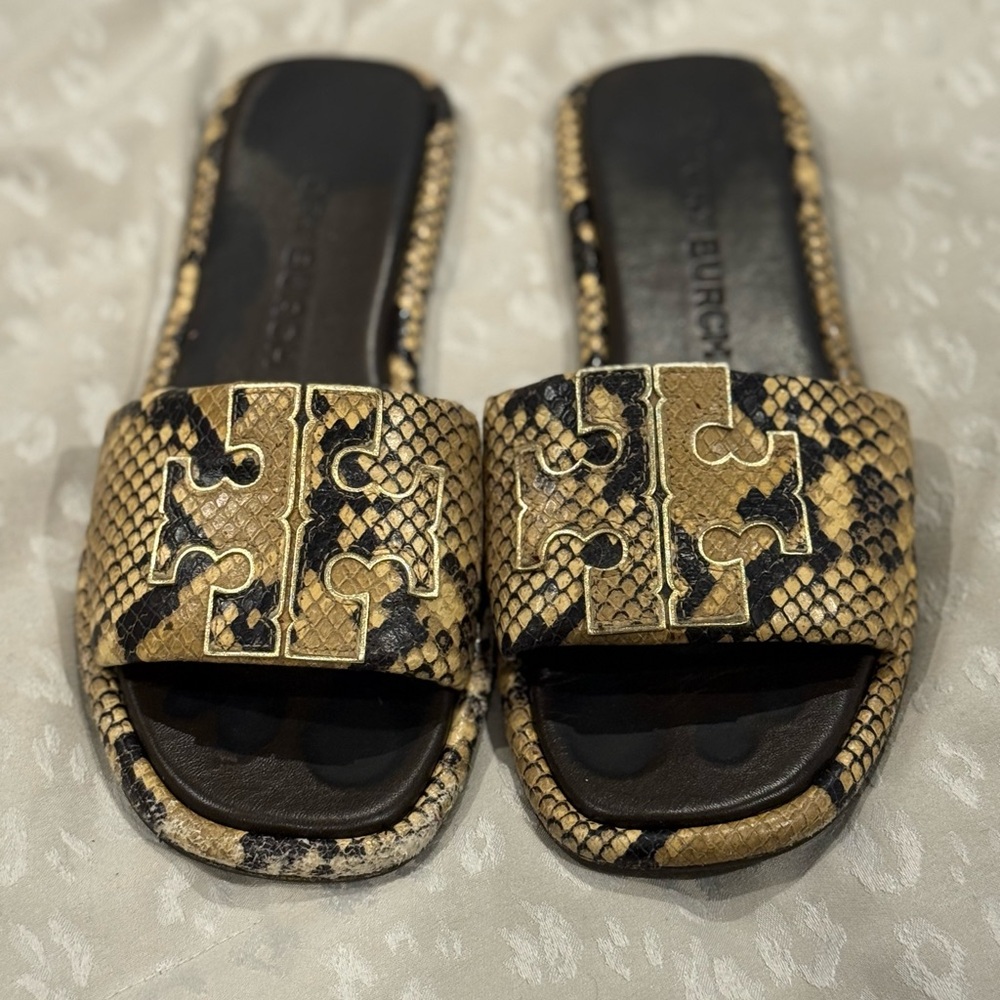 Tory Burch Snake Print Sandals